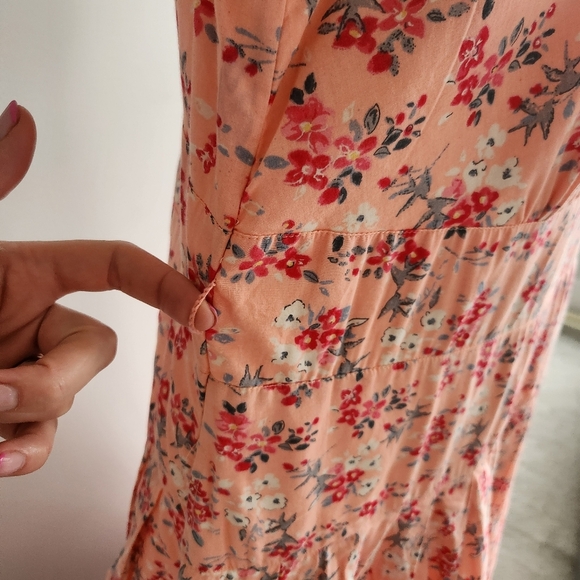 100% Cotton Floral print Cottagecore side button Sleeveless Tank Midi Maxi Dress - Picture 7 of 16